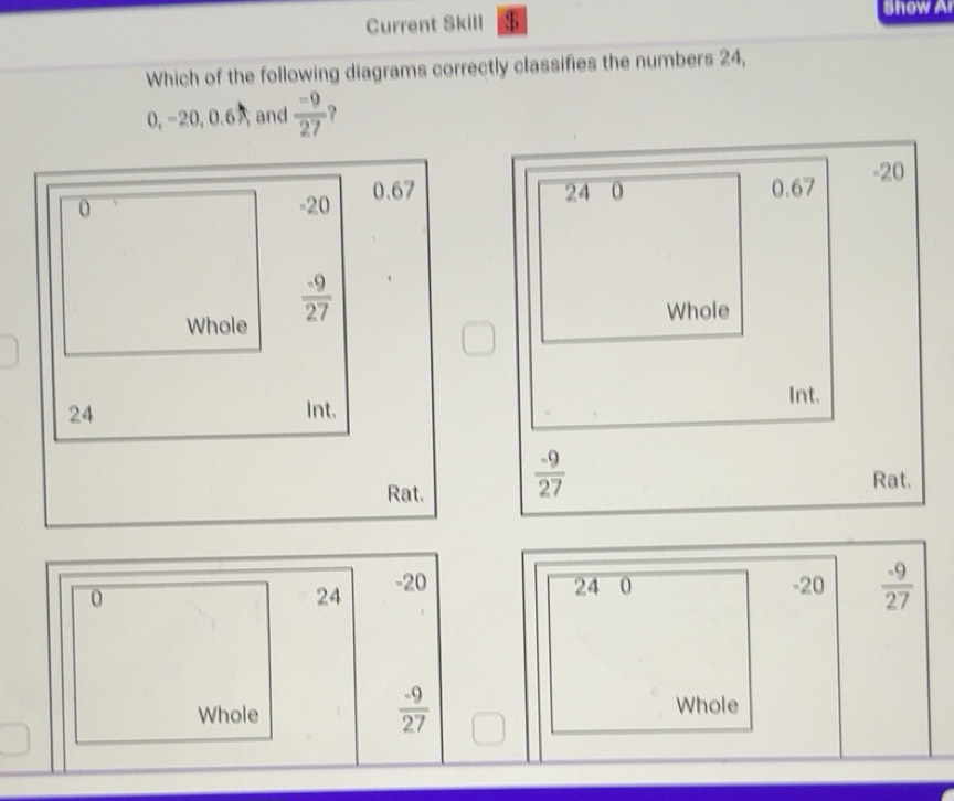 Solved: Current Skill $ Show A Which of the following diagrams ...