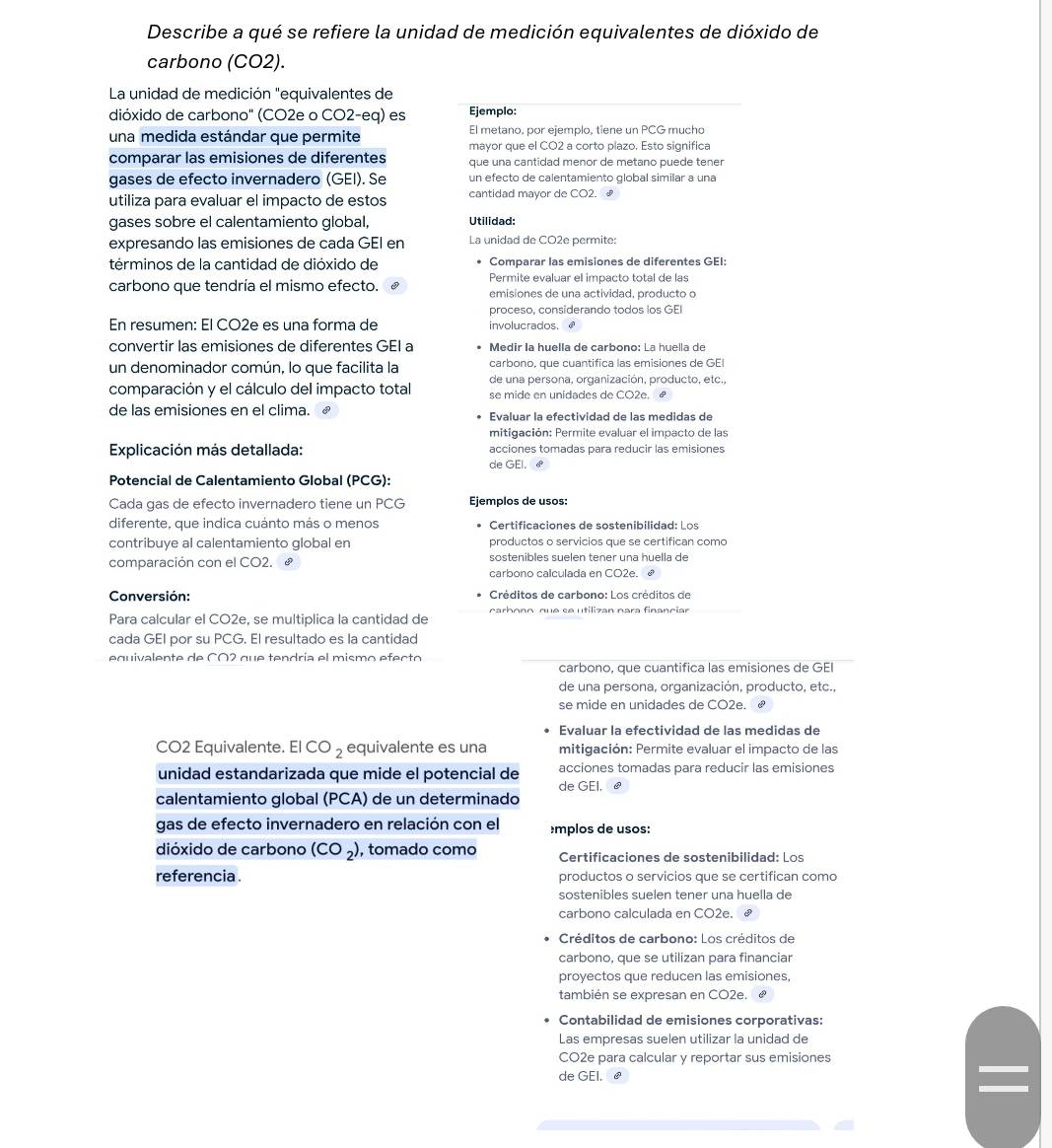Resuelto:Describe a qué se refiere la unidad de medición equivalentes ...