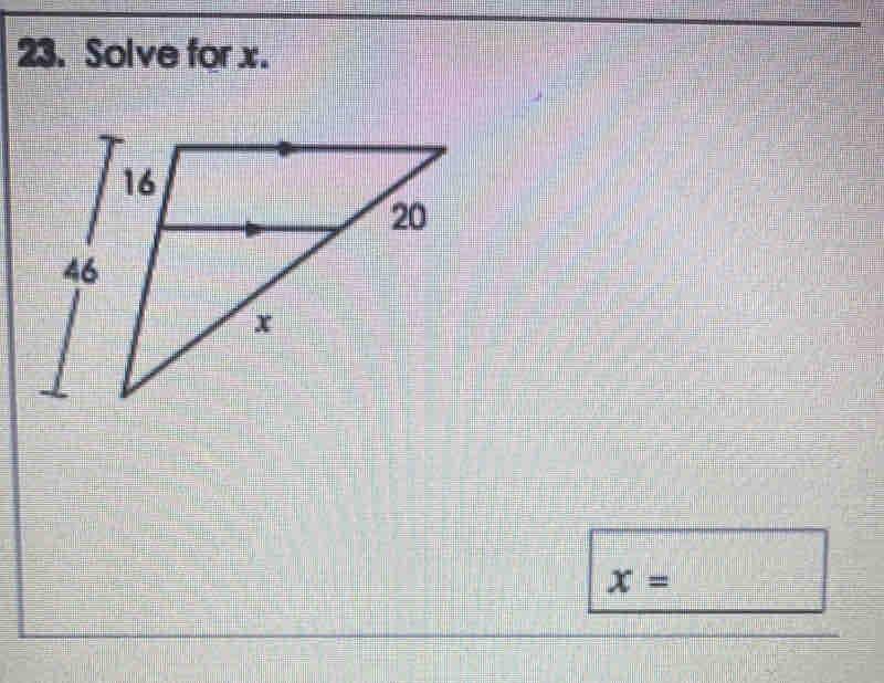 Solve for x.
x=-