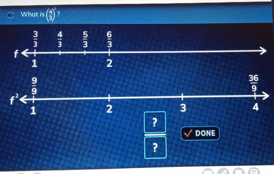 What is ( 4/3 )^2
?
DONE
?