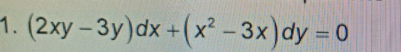 (2xy-3y)dx+(x^2-3x)dy=0