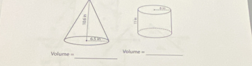 Volume =
Volume =