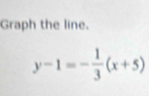 Graph the line.
y-1=- 1/3 (x+5)