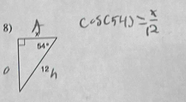 cos (54)= x/12 