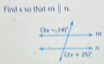 Find x so that m||n