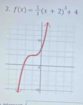 f(x)= 1/3 (x+2)^3+4