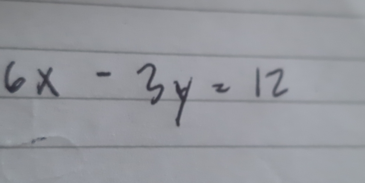 6x-3y=12