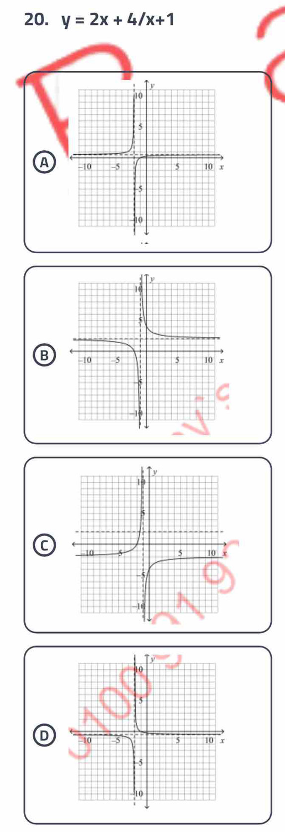 y=2x+4/x+1
A
.
B
C
D