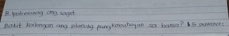 Ipaliwanag ang sagot. 
Bakit kailangan ang planong pangkabuhayan sa bansa? 5 sentences