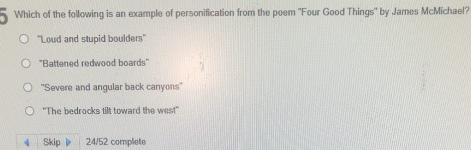 Solved: Which of the following is an example of personification from ...