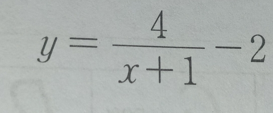 y= 4/x+1 -2