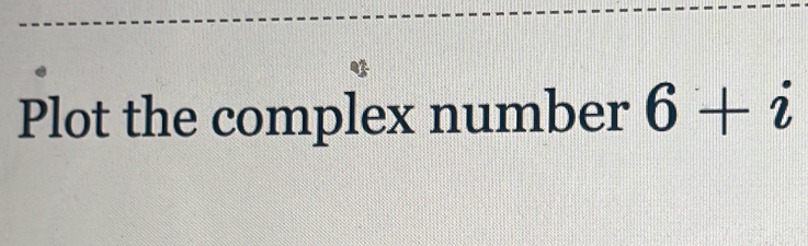 Plot the complex number 6+i