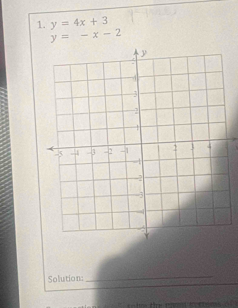 y=4x+3
y=-x-2
Solution:
_
ti lo the t stéms