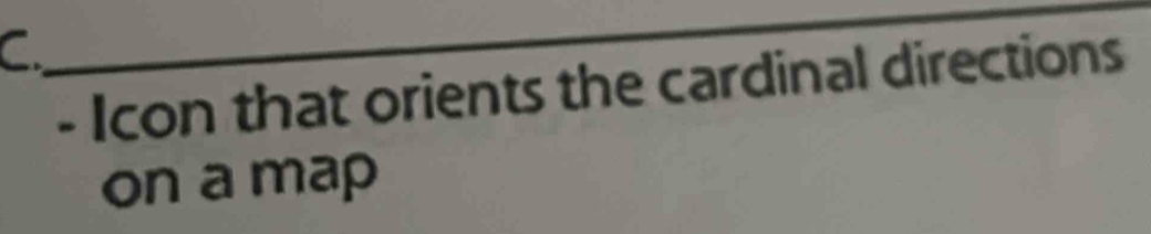 Icon that orients the cardinal directions 
on a map