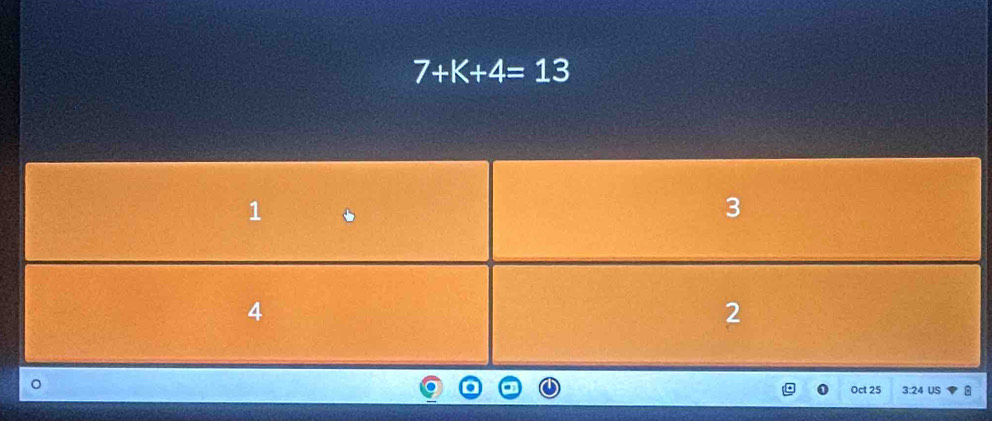 7+K+4=13
。 
Oct 25 
. 3:24 US .