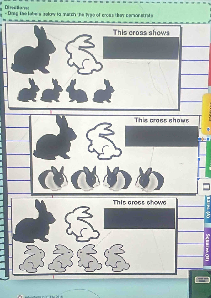 Directions: 
- Drag the labels below to match the type of cross they demonstrate 
This cross shows 
This cross shows 
`