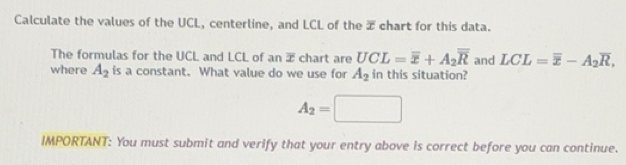 Solved: Calculate the values of the UCL, centerline, and LCL of the æ ...