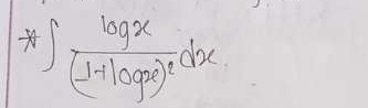 ∈t frac log x(1+log x)^2dx