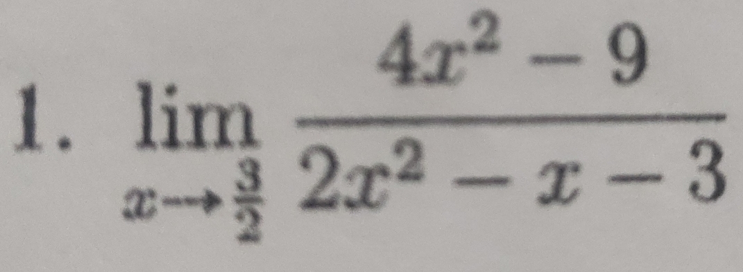 limlimits _xto  3/2  (4x^2-9)/2x^2-x-3 