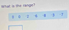 What is the range?
0 0 -2 -6 -8 -3 -7