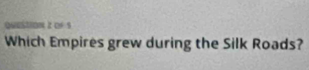 quattian 2 né 5 
Which Empires grew during the Silk Roads?