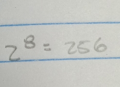 2^8=256