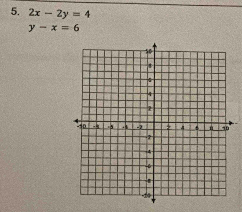 2x-2y=4
y-x=6