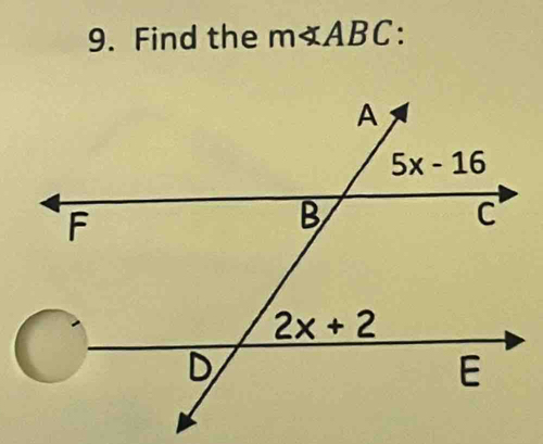 Find the m∠ ABC.