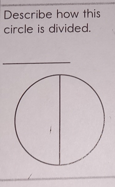 Describe how this 
circle is divided. 
_