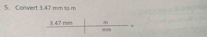 Convert 3.47 mm to m