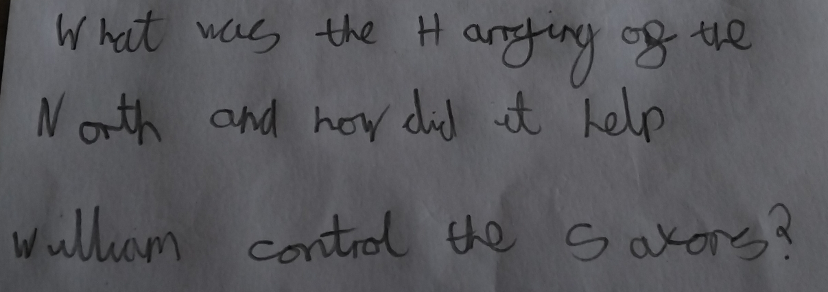 What was the H anying of the 
Woth and how did ot help 
wollum contol the Saxors?