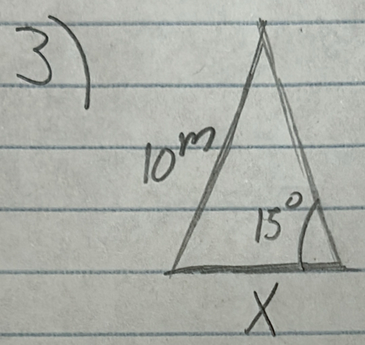 3
10^m
15°
X