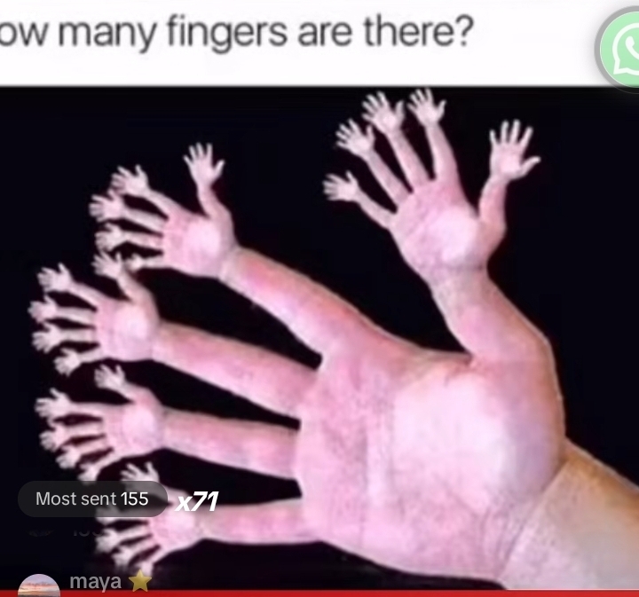 ow many fingers are there? 
Most sent 155
maya