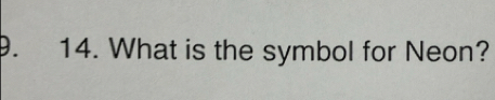 What is the symbol for Neon?