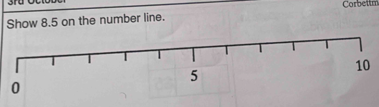 Corbettm 
Show 8.5 on the number line.