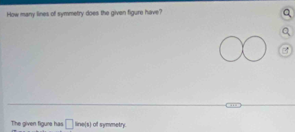 How many lines of symmetry does the given figure have? Q
Q
The given figure has □ line(s) of symmetry.