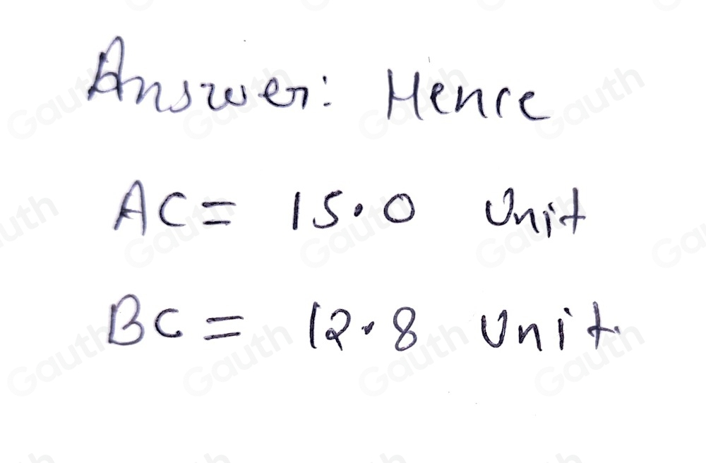 Solved: Determine the following side lengths given the diagram below ...