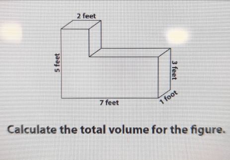 Calculate the total volume for the figure.