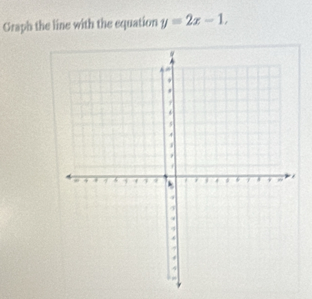 Graph the line with the equation y=2x-1,