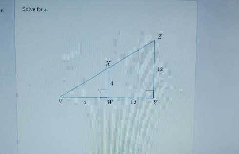 Solve for z.