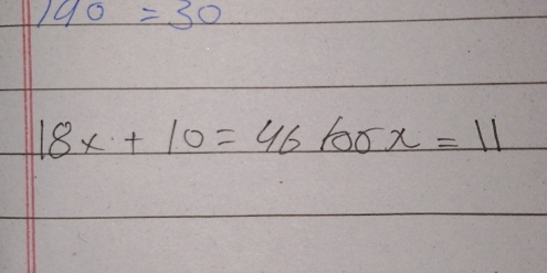 190=30
18x+10=46tan x=11