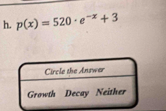 p(x)=520· e^(-x)+3