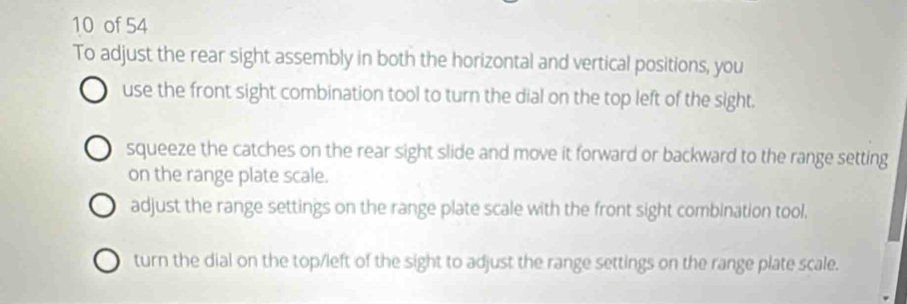解決済み：of 54 To adjust the rear sight assembly in both the horizontal and ...