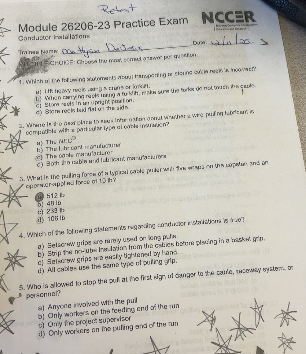 Solved: Module 26206-23 Practice Exam NCCER National Center for ...