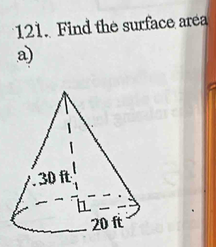 Find the surface area 
a)