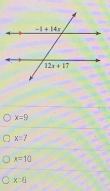 x=9
x=7
x=10
x=6