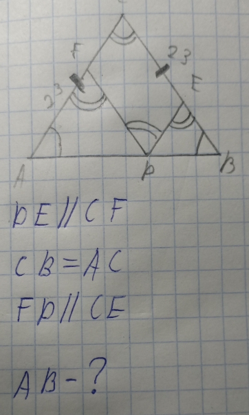 DEICF
CB=AC
FDparallel CE
AB-