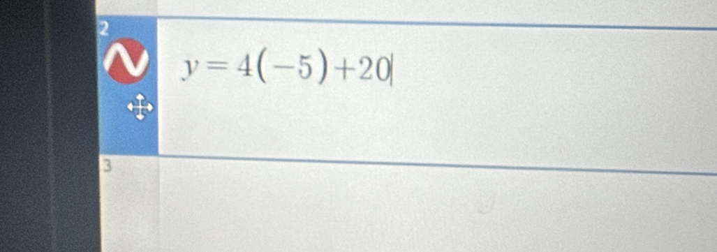 2
y=4(-5)+20|
I