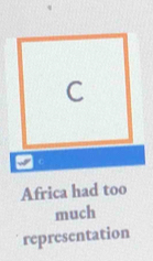 Africa had too
much
representation