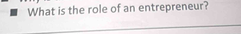 What is the role of an entrepreneur?